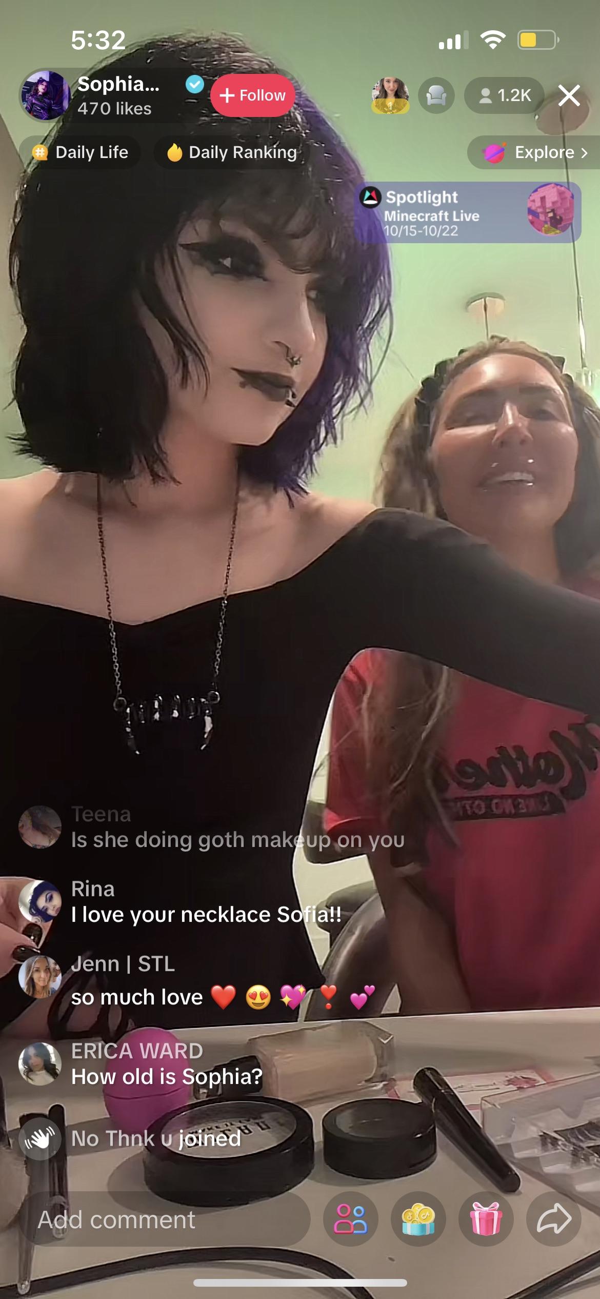 Farrah Abraham’s daughter Sophia showed off her Goth look on TikTok
