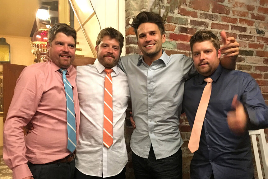 Tom Schwartz with his Triplet Brothers