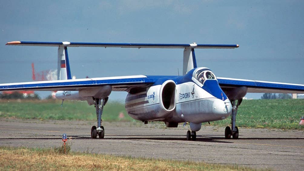 A Myasishchev M-55 Geophysica during the MAKS Airshow in 2001.